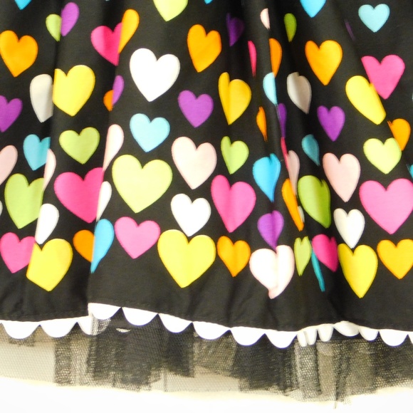 Youngland Girls 2T Heart Print A-line Poplin Dress - Picture 8 of 9